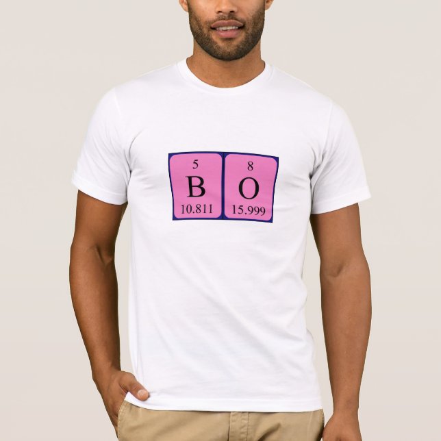 T-shirt Bo nom de table périodique chemise (Devant)