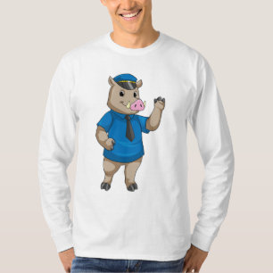 T-shirt Boar en tant qu'officier de police avec casquette 