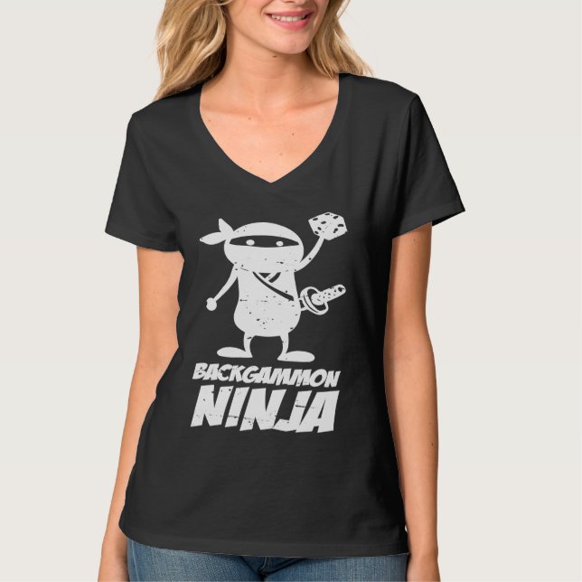 T-shirt Board Game Backgammon Ninja (Devant)