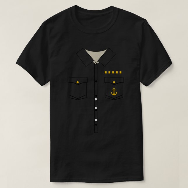 T-shirt Boat Captain Uniform Costume  (Design devant)