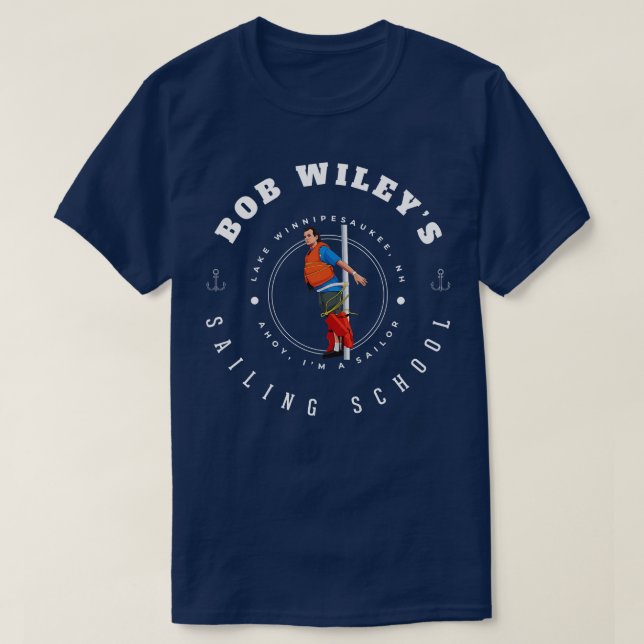 T-shirt Bob Wileys Sailing School Lake Winnipesaukee NH (Design devant)