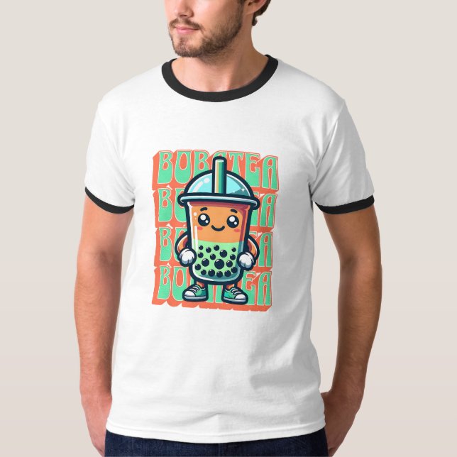 T-shirt Boba Bubble Tea Kawaii Cute Cartoon (Devant)