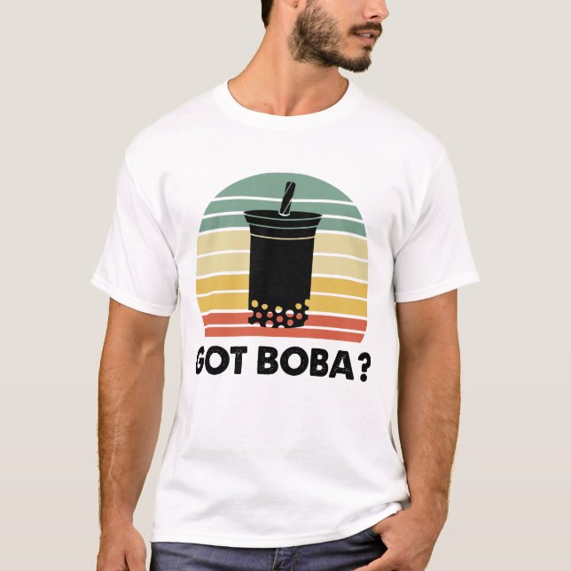 T-shirt Boba Buvez de la nourriture Retro Bubble Tea Don (Devant)