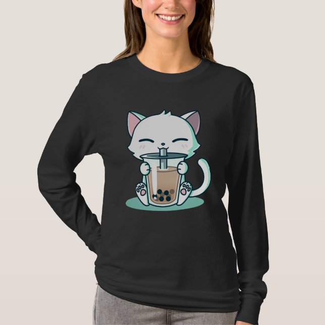 T-shirt Boba Cat Kitten (Devant)