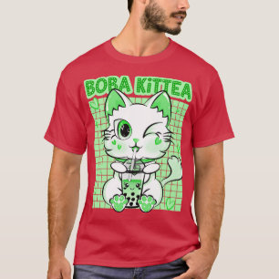 T-shirt Boba Chat Boire Boba Kitten Kawaii Kitt japonais