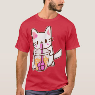 T-shirt Boba Chat Bubble Thé Anime Neko Kawaii 111