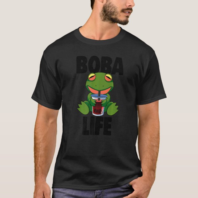 T-shirt Boba Life Frog Femmes Aiment Boba Tea (Devant)