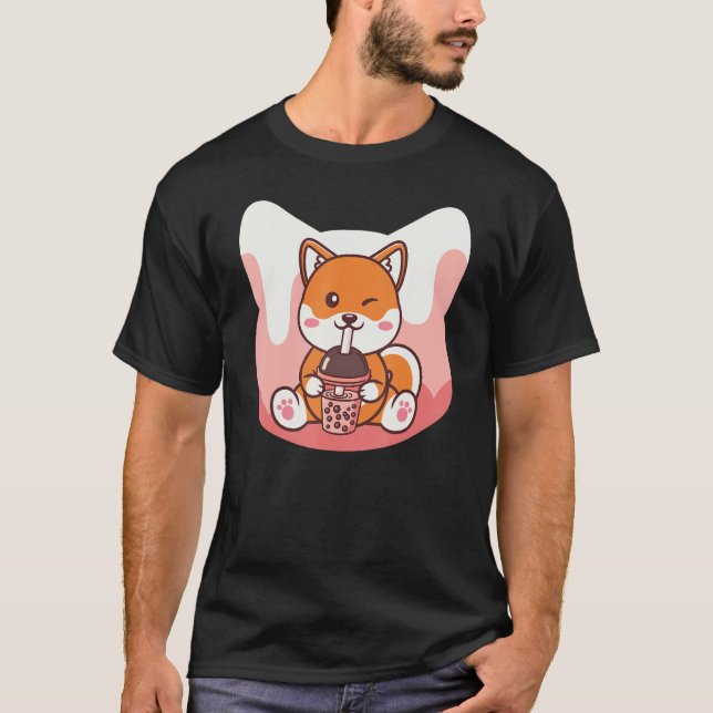 T-shirt Boba Milk and Corgi Dog (Devant)