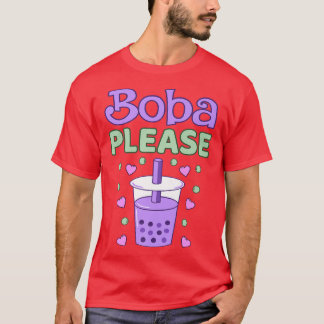 T-shirt Boba S'Il Vous Plaît Bubble Kawaii Tea Graphic Pre