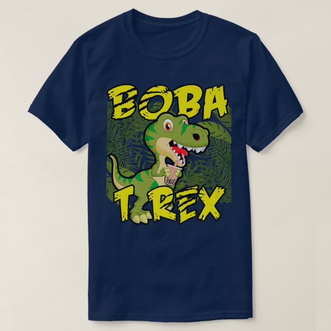 T-shirt Boba T-Rex drôle Bubble Tea dinosaure  265 (Design devant)