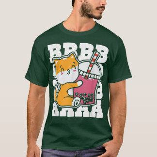 T-shirt Boba Tea Cat Bubble Tea Kawaii Anime Lait Japonais
