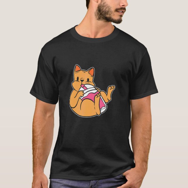 T-shirt Boba Tea Cat Cat Owner (Devant)
