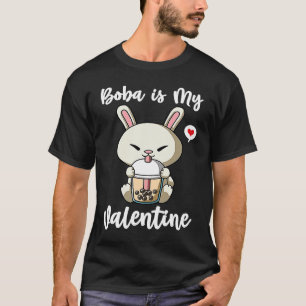 T-shirt Boba Tea est mon lapin Saint Valentin Anti Valenti