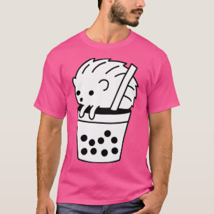 T-shirt Boba Tea Hedgehog noir et blanc