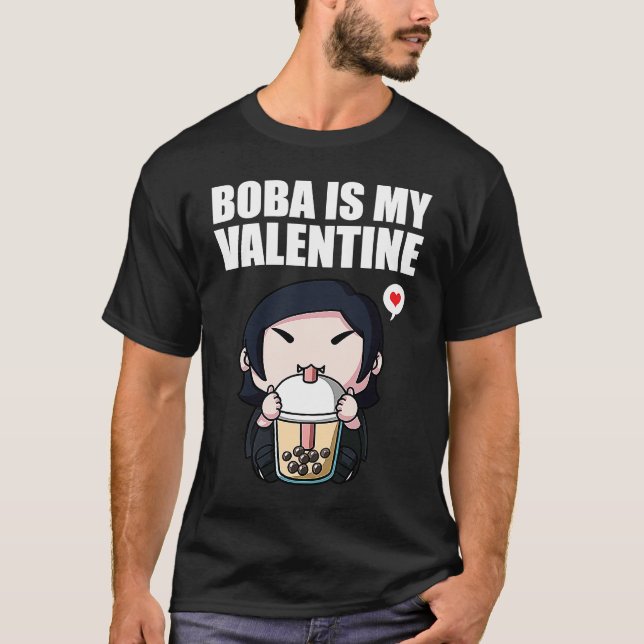 T-shirt Boba Tea is My Valentine Vampire Anti Valentines D (Devant)