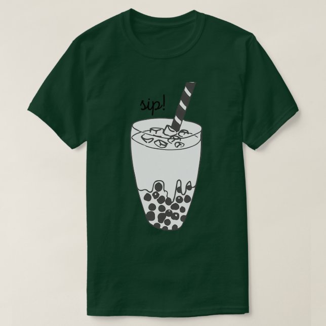 T-shirt Boba Tea noir et blanc (Design devant)
