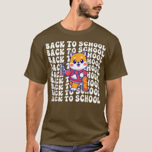 T-shirt Boba Tea Retour À L'École Shiba Inu Joyeux Premier