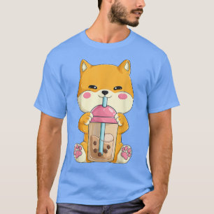 T-shirt Boba Tea Shiba Inu Kawaii Anime Japonaise Nourritu