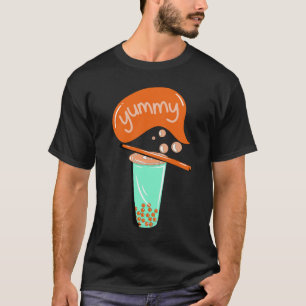 T-shirt boba thé bulle lait matcha thé brun amoureux thé