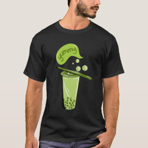 T-shirt boba thé bulle lait matcha thé vert amant thé vert
