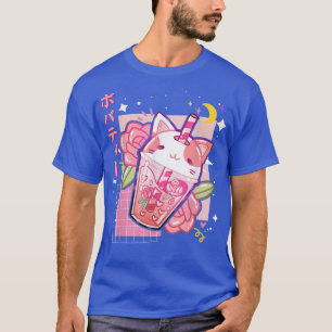 T-shirt Boba Thé Chat Bubble Thé Kawaii Anime Japonaise Fi
