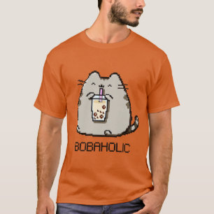T-shirt Bobaholel Pixel Chubby Chat Aime Boba Tea
