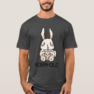 T-shirt Bobaholic Pixel Bunny aime Boba Tea