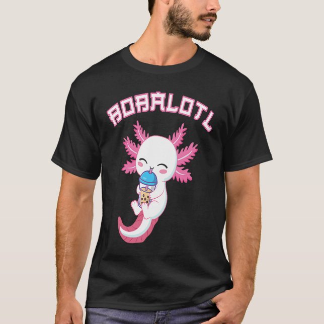 T-shirt Bobalotl Axolotl Boba Tea Bubble Milk (Devant)
