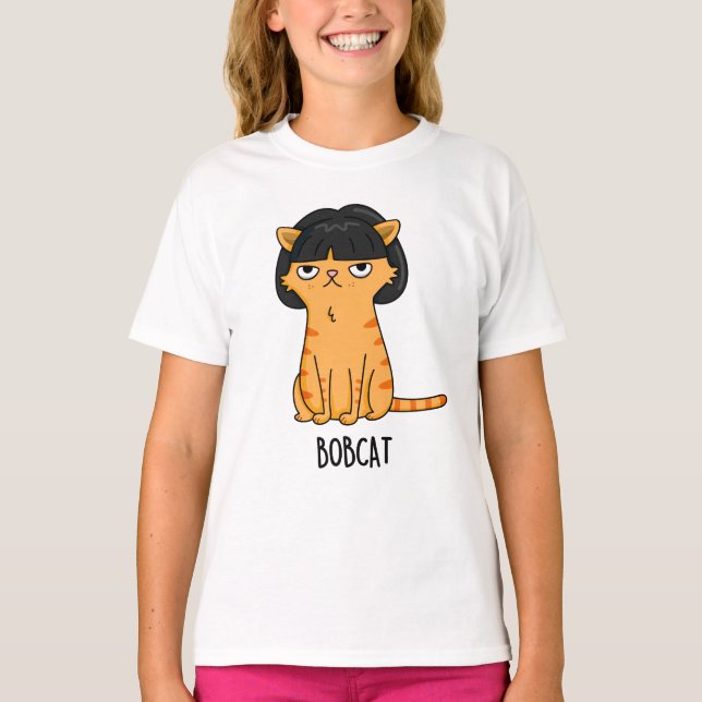T-shirt Bobcat Funny Chat Bob Hair Pun (Devant)