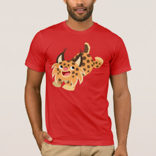 T-shirt Bobcat pour caricature à carreaux mignons
