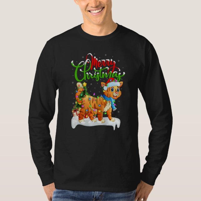 T-shirt Bobcat  Xmas Decorations Santa Bobcat Christmas (Devant)