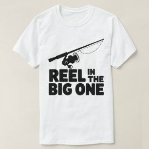 T-shirt Bobine Dans Le Big One Rod De Pêche Silhouette