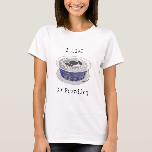 T-shirt Bobine de plastique bleu pour l'impression 3D avec (Devant)