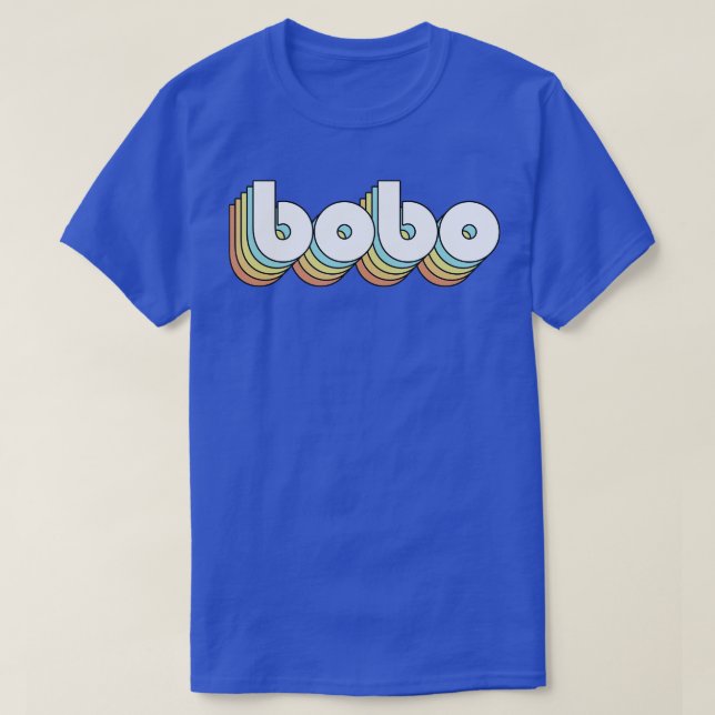 T-shirt Bobo Retro Typographie Arc-en-ciel style défraîchi (Design devant)