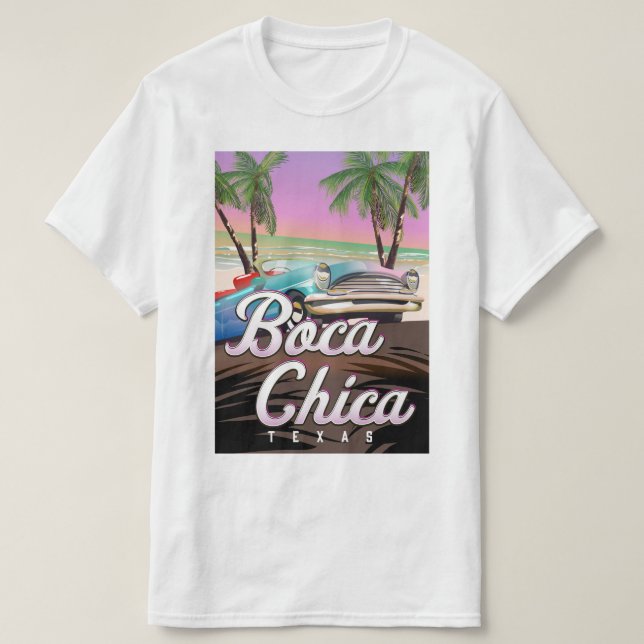 T-shirt Boca Chica Texas affiche de vacances (Design devant)