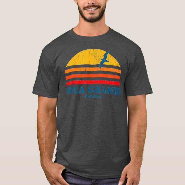T-shirt Boca Grande Floride FL les années 70 graphique Vin (Devant)