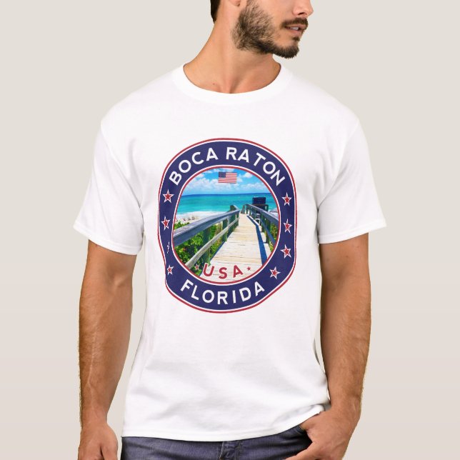 T-shirt Boca Raton, plage de Floride (Devant)