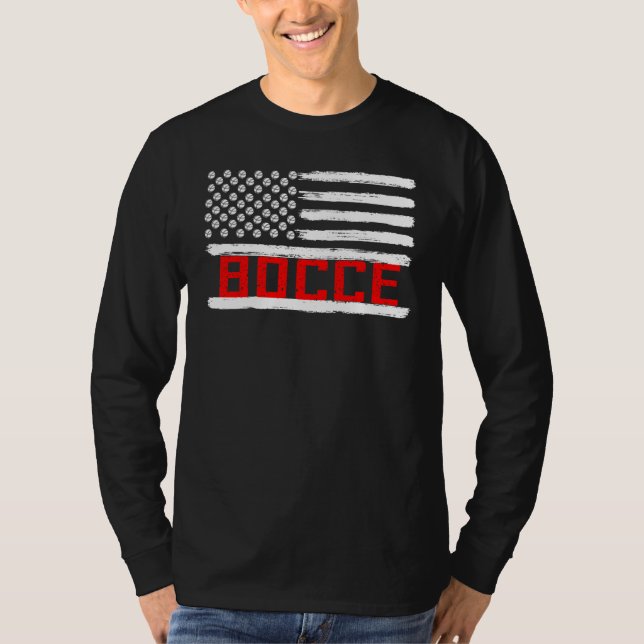 T-shirt Bocce Ball Player USA Flag Patriotic (Devant)
