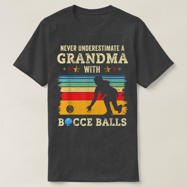T-shirt Bocce Grand-mère Drôle Bocce Joueur Bocci Équipe B (Design devant)