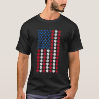 T-shirt Bocce Vintage États-Unis Drapeau américain Bocce 1