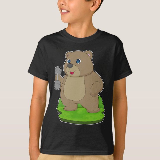 T-shirt Bodybuilder Bear Dumbbell Bodybuilding (Devant)