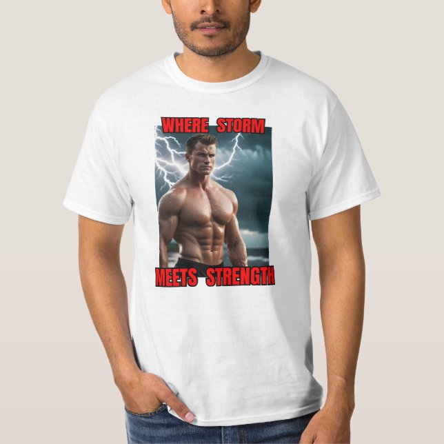 T-shirt Bodybuilder et tempête (Devant)