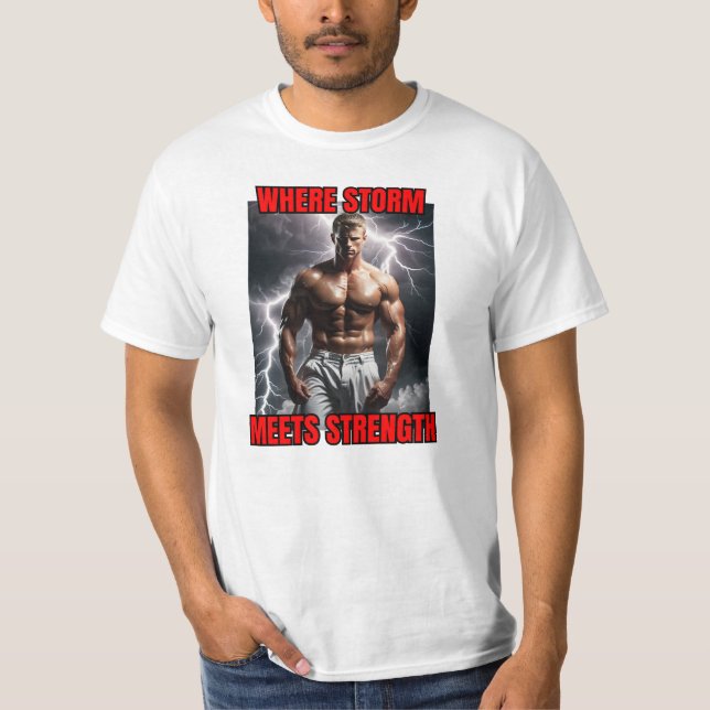 T-shirt Bodybuilder et tempête (Devant)