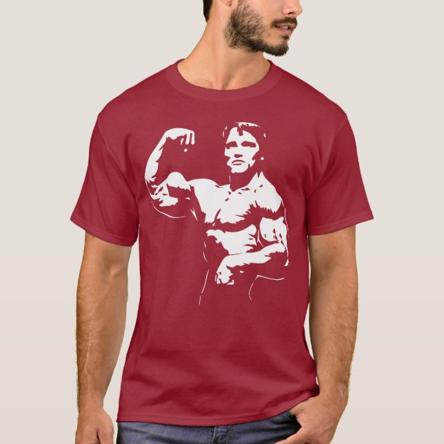 T-shirt Bodybuilder Flexing Bicep (Devant)