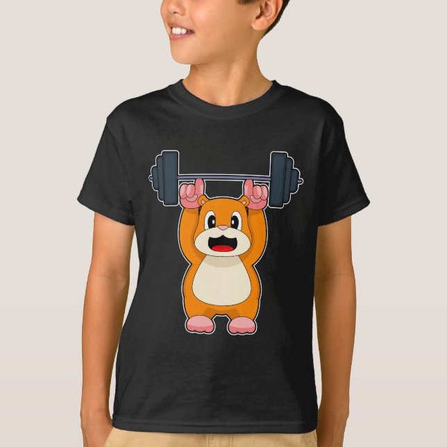 T-shirt Bodybuilder Hamster Dumbbell Bodybuilding (Devant)