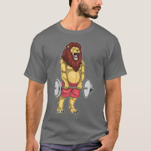 T-shirt Bodybuilder Lion Dumbbell Bodybuilding