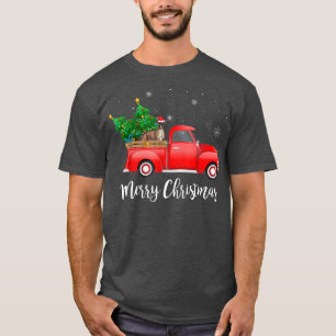 T-shirt Boer Chien équitation Camion Rouge Noël
