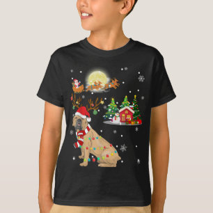 T-shirt Boerbol Chien Lumière Arbre de rennes de Noël Xmas