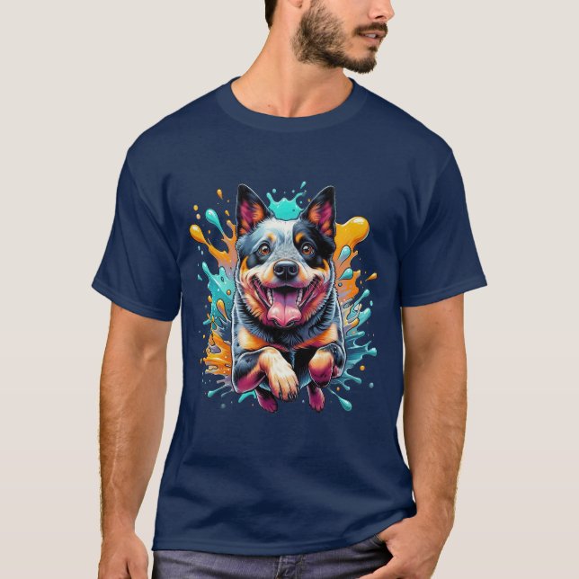 T-shirt Boeuf australien éclaboussure de couleur (Devant)