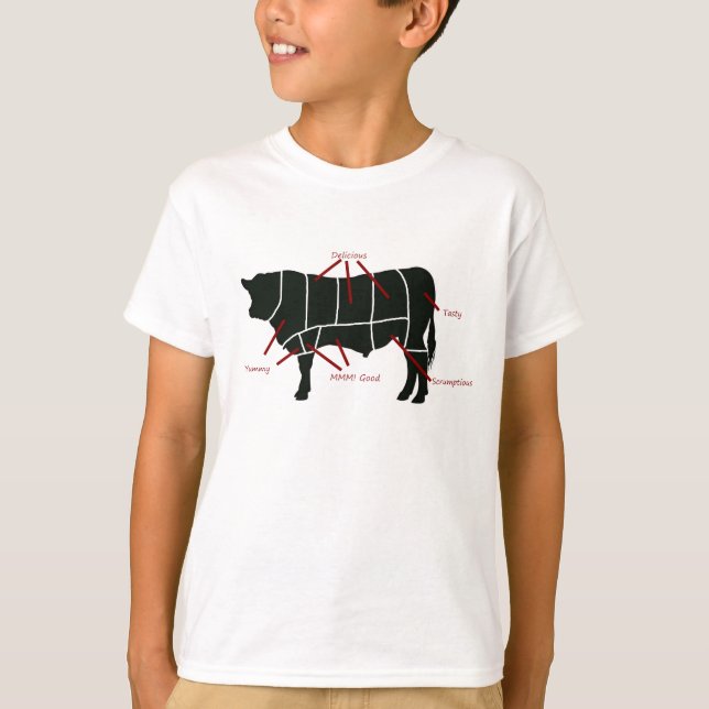 T-shirt Boeuf Boucher Carte - Boeuf délicieux et savoureux (Devant)
